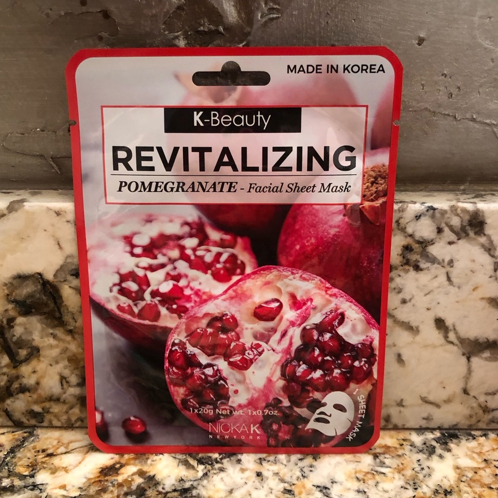 K-Beauty Nicka K Revitalizing Pomegranate Facial Sheet Mask